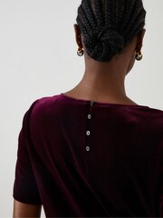 FatFace Purple Simone Velvet Dress - Image 5 of 6