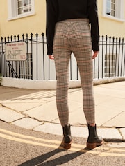 Neutral Check Ponte Zip Detail Leggings - Image 3 of 6
