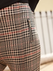 Neutral Check Ponte Zip Detail Leggings - Image 4 of 6