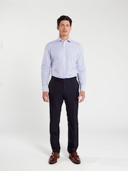 TM Lewin Blue Slim Fit Non-Iron Regular Bengal Single Cuff Shirt - Image 3 of 8