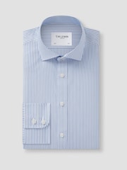 TM Lewin Blue Slim Fit Non-Iron Regular Bengal Single Cuff Shirt - Image 5 of 8
