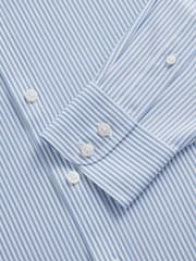TM Lewin Blue Slim Fit Non-Iron Regular Bengal Single Cuff Shirt - Image 7 of 8