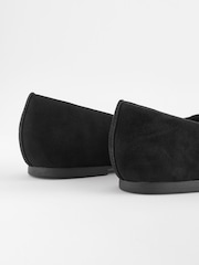 Black Forever Comfort® Leather Square Toe Bow Ballerinas - Image 3 of 6