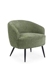 Julian Bowen Olive Green Dahlia Linen Upholstered Accent Chair - Image 2 of 9