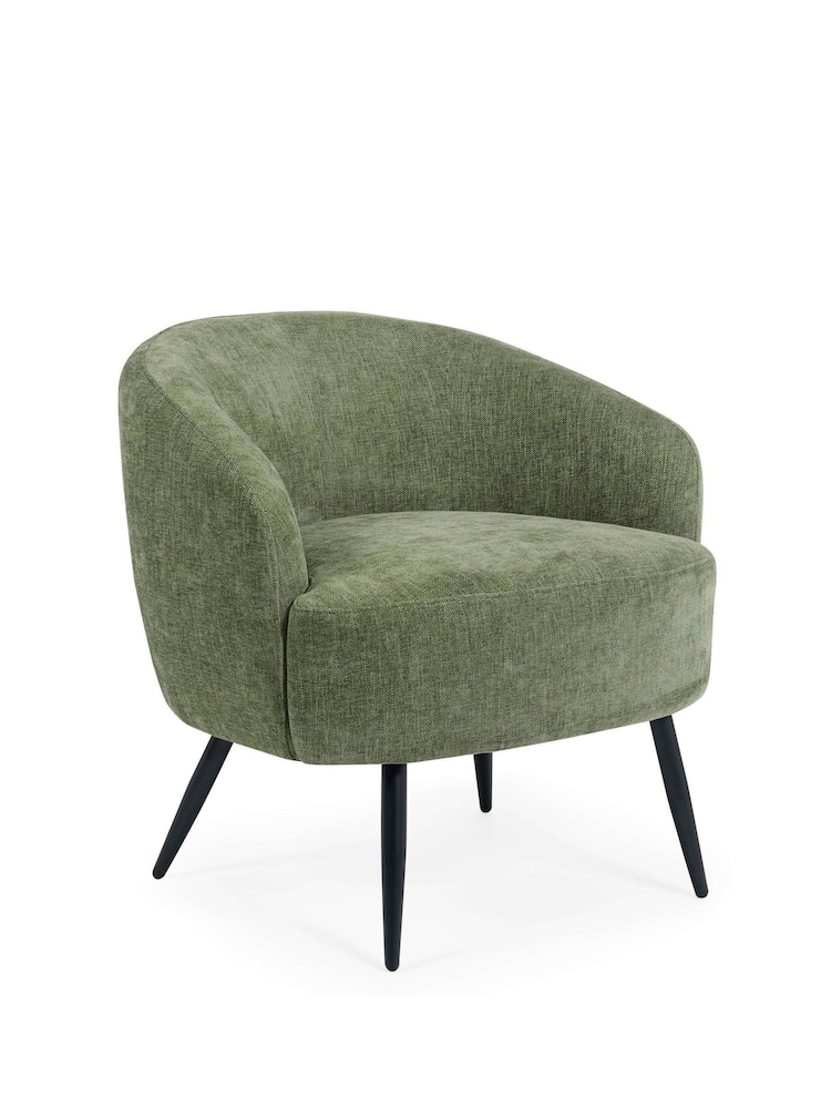 Julian Bowen Olive Green Dahlia Linen Upholstered Accent Chair - Image 2 of 9 Julian Bowen Olive Green Dahlia Linen Upholstered Accent Chair - Image 2 of 9