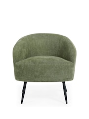 Julian Bowen Olive Green Dahlia Linen Upholstered Accent Chair - Image 3 of 9