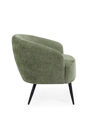 Julian Bowen Olive Green Dahlia Linen Upholstered Accent Chair - Image 4 of 9
