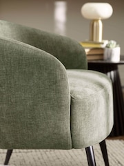 Julian Bowen Olive Green Dahlia Linen Upholstered Accent Chair - Image 6 of 9