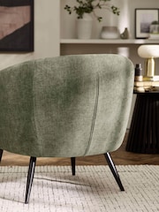 Julian Bowen Olive Green Dahlia Linen Upholstered Accent Chair - Image 8 of 9