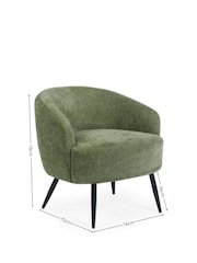 Julian Bowen Olive Green Dahlia Linen Upholstered Accent Chair - Image 9 of 9