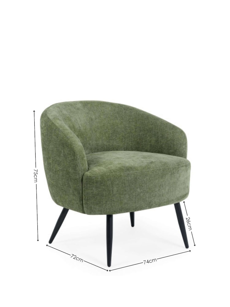 Julian Bowen Olive Green Dahlia Linen Upholstered Accent Chair - Image 9 of 9 Julian Bowen Olive Green Dahlia Linen Upholstered Accent Chair - Image 9 of 9