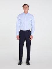 TM Lewin Blue Slim Fit Non-Iron Regular Plain Twill Double Cuff Shirt - Image 2 of 8