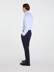 TM Lewin Blue Slim Fit Non-Iron Regular Plain Twill Double Cuff Shirt - Image 3 of 8