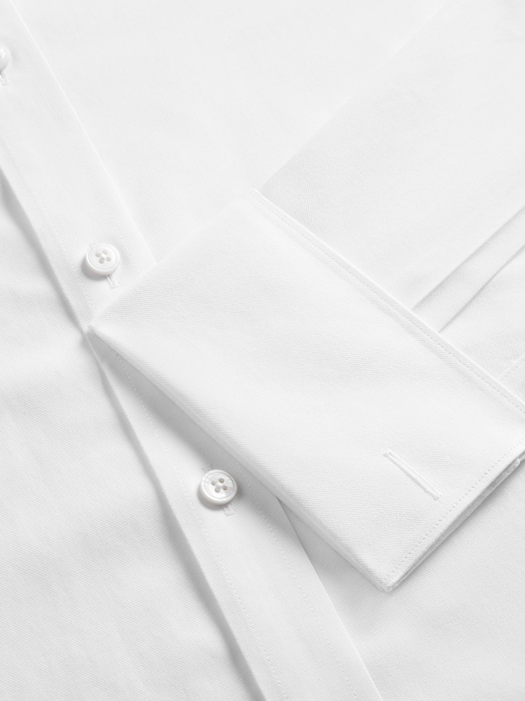 TM Lewin White Slim Fit Non-Iron Regular Plain Twill Double Cuff Shirt - Image 6 of 6 TM Lewin White Slim Fit Non-Iron Regular Plain Twill Double Cuff Shirt - Image 6 of 6