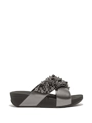 FitFlop Purple Lulu Bauble Bead Cross Slides - Image 1 of 4