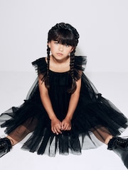 Black Mesh Party Dress (3-16yrs) - Image 1 of 8