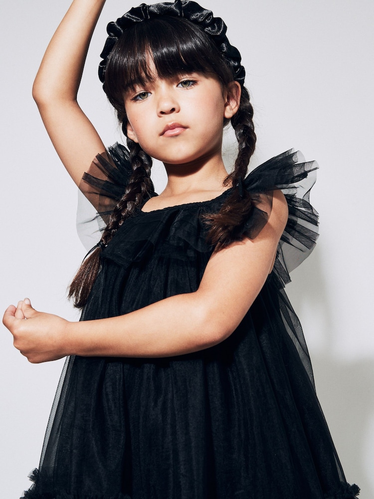 Black Mesh Party Dress (3-16yrs) - Image 2 of 8 Black Mesh Party Dress (3-16yrs) - Image 2 of 8