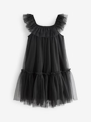 Black Mesh Party Dress (3-16yrs) - Image 6 of 8