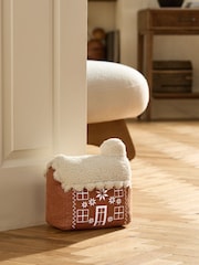 Brown Gingerbread House Christmas Doorstop - Image 1 of 5