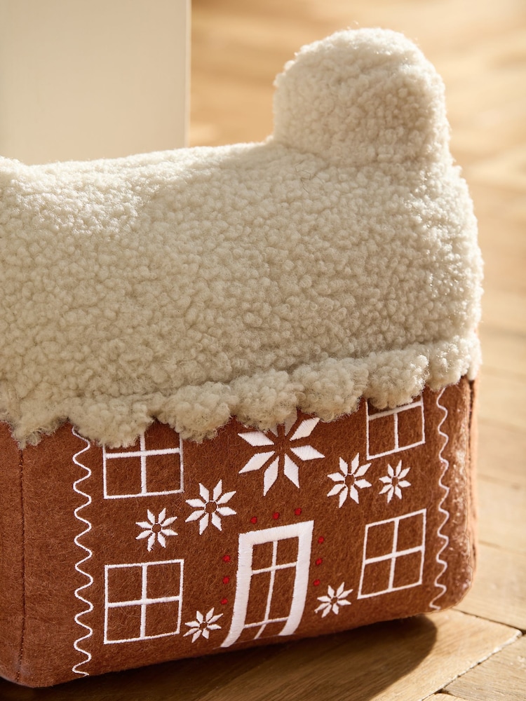 Brown Gingerbread House Christmas Doorstop - Image 2 of 5