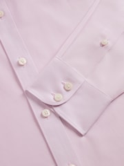 TM Lewin Pink Slim Fit Non-Iron Regular Plain Poplin Single Cuff Shirt - Image 2 of 2
