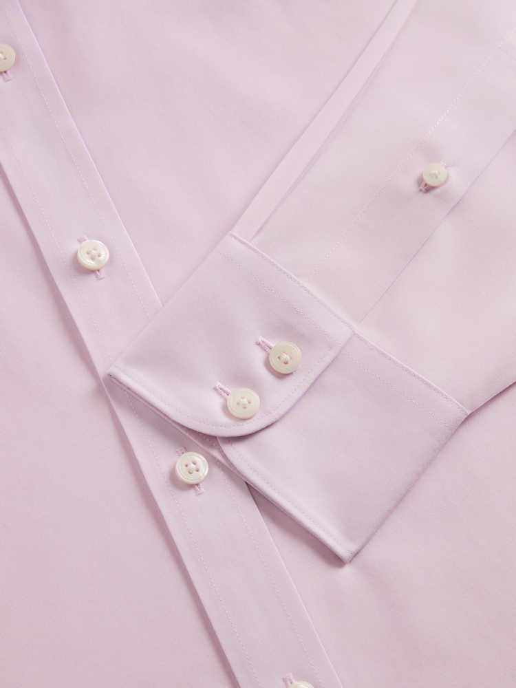 TM Lewin Pink Slim Fit Non-Iron Regular Plain Poplin Single Cuff Shirt - Image 2 of 2