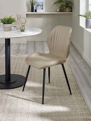 Julian Bowen White Marble Cream Luca 100cm Round Dining Set with 4 Morris Chairs - Image 10 of 10