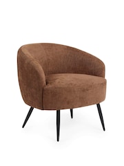 Julian Bowen Rust Brown Dahlia Linen Upholstered Accent Chair - Image 2 of 9