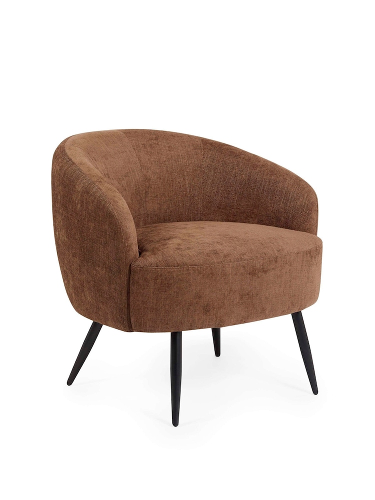 Julian Bowen Rust Brown Dahlia Linen Upholstered Accent Chair - Image 2 of 9 Julian Bowen Rust Brown Dahlia Linen Upholstered Accent Chair - Image 2 of 9