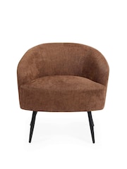Julian Bowen Rust Brown Dahlia Linen Upholstered Accent Chair - Image 3 of 9