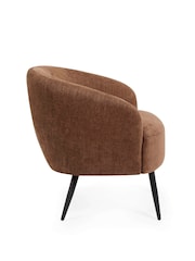 Julian Bowen Rust Brown Dahlia Linen Upholstered Accent Chair - Image 4 of 9