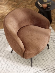 Julian Bowen Rust Brown Dahlia Linen Upholstered Accent Chair - Image 5 of 9