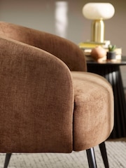 Julian Bowen Rust Brown Dahlia Linen Upholstered Accent Chair - Image 6 of 9