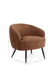 Julian Bowen Rust Brown Dahlia Linen Upholstered Accent Chair - Image 9 of 9
