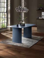 Julian Bowen Matt Blue Element Rectangular Glass Table - Image 1 of 9