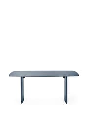 Julian Bowen Matt Blue Element Rectangular Glass Table - Image 3 of 9