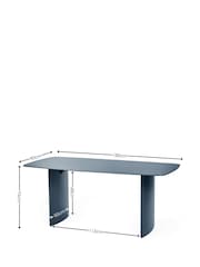 Julian Bowen Matt Blue Element Rectangular Glass Table - Image 5 of 9