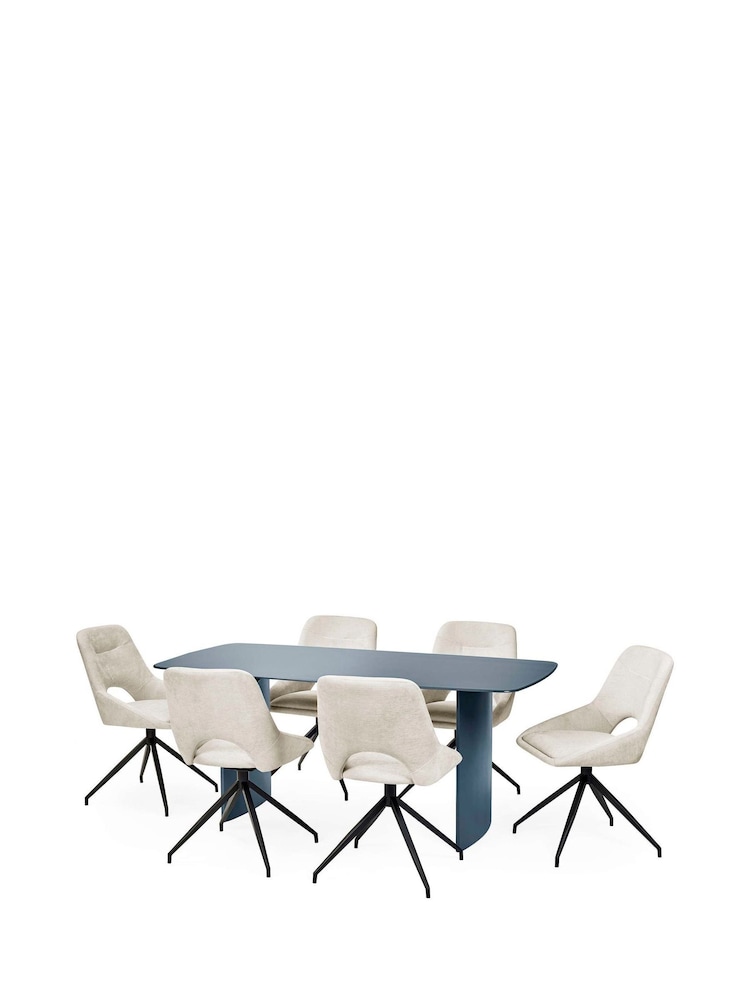 Julian Bowen Matt Blue Element Rectangular Glass Table - Image 9 of 9 Julian Bowen Matt Blue Element Rectangular Glass Table - Image 9 of 9