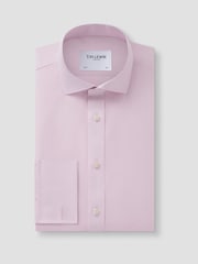 TM Lewin Pink Slim Fit Non-Iron Regular Plain Poplin Double Cuff Shirt - Image 1 of 3