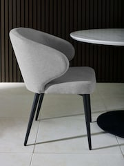 Julian Bowen Black Marble Light Grey Luca 100cm Round Dining Set with 4 Marcus Chairs - Image 3 of 10