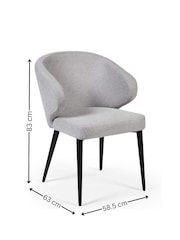 Julian Bowen Black Marble Light Grey Luca 100cm Round Dining Set with 4 Marcus Chairs - Image 5 of 10