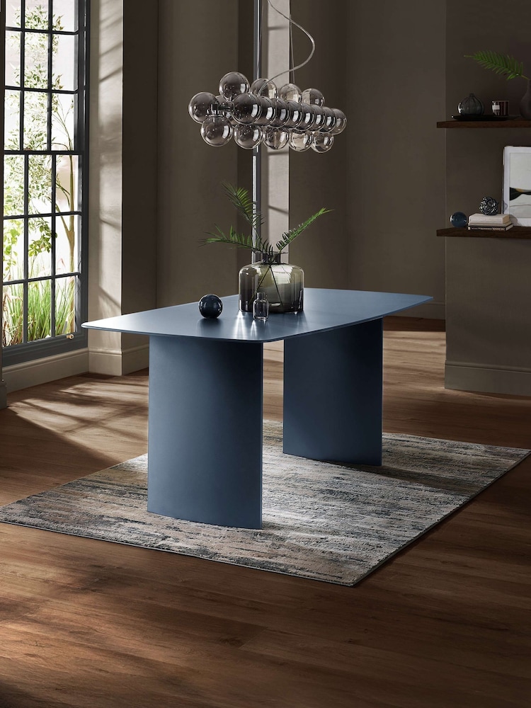 Julian Bowen Set of 6 Matt Blue Cream Element Dining Jonah Swivel Chairs - Image 2 of 10 Julian Bowen Set of 6 Matt Blue Cream Element Dining Jonah Swivel Chairs - Image 2 of 10