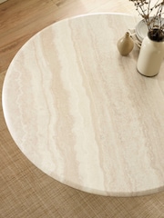 Julian Bowen Cream Marble Verona 120cm Round 4 Seater Dining Table - Image 4 of 8