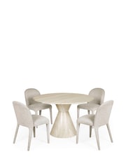 Julian Bowen Cream Marble Verona 120cm Round 4 Seater Dining Table - Image 8 of 8