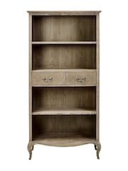 Julian Bowen Limed Oak Camille French Style 2 Drawer Bookcase - Image 4 of 7