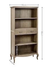 Julian Bowen Limed Oak Camille French Style 2 Drawer Bookcase - Image 5 of 7