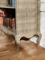 Julian Bowen Limed Oak Camille French Style 2 Drawer Bookcase - Image 7 of 7