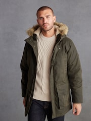 Khaki Green British Millerain Signature Waxed Coated Parka Jacket - Image 1 of 11