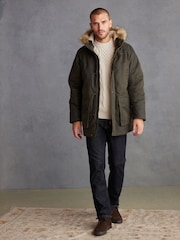 Khaki Green British Millerain Signature Waxed Coated Parka Jacket - Image 2 of 11