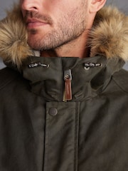 Khaki Green British Millerain Signature Waxed Coated Parka Jacket - Image 4 of 11